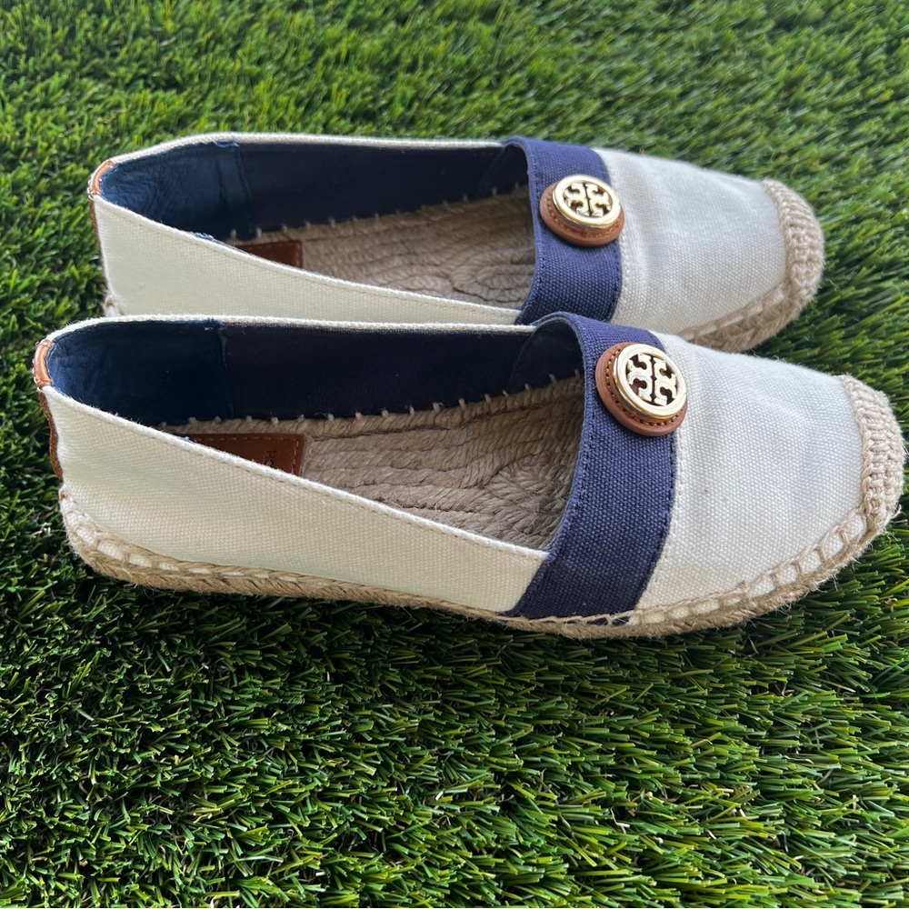 Women’s Size 5 Tory Burch Ivory Espadrille Canvas Flats
